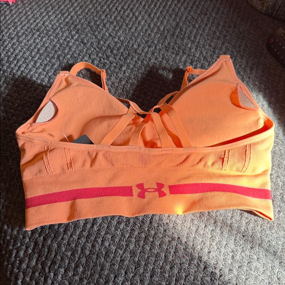 Under Armour Women's Vibrant Orange Sports Bra - Picture 5 of 5